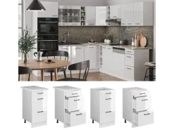 Küchenschränke<Vicco Küchenunterschrank R-Line Hochglanz/ 40 cm mit Schubladen ohne Arbeitsplatte