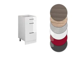 Küchenschränke<Vicco Küchenunterschrank R-Line Hochglanz/ 40 cm mit Schubladen ohne Arbeitsplatte