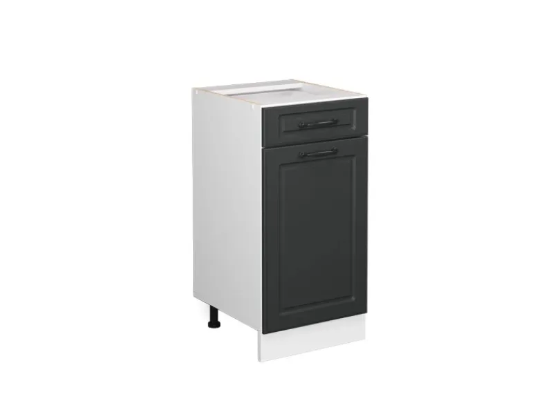 Outlet Vicco Küchenunterschrank R-Line Anthrazit Landhaus/Weiß 40 cm ohne Arbeitsplatte Anthrazitgrau