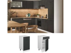 Outlet Vicco Küchenunterschrank R-Line Anthrazit Landhaus/Weiß 40 cm ohne Arbeitsplatte Anthrazitgrau