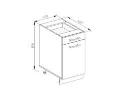 Outlet Vicco Küchenunterschrank R-Line Anthrazit Landhaus/Weiß 40 cm ohne Arbeitsplatte Anthrazitgrau