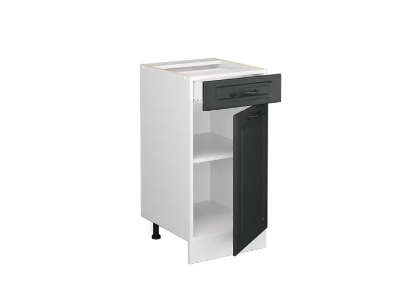 Outlet Vicco Küchenunterschrank R-Line Anthrazit Landhaus/Weiß 40 cm ohne Arbeitsplatte Anthrazitgrau
