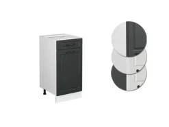 Outlet Vicco Küchenunterschrank R-Line Anthrazit Landhaus/Weiß 40 cm ohne Arbeitsplatte Anthrazitgrau