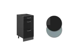 Hot Vicco Küchenunterschrank R-Line Schwarz Hochglanz/Anthrazit 40 cm mit Schubladen AP Anthrazit Schwarz Glänzend