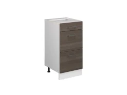 Küchenschränke<Vicco Küchenunterschrank R-Line Grau/Weiß 40 cm mit Schubladen ohne Arbeitsplatte