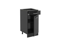 Pfannen<Vicco Küchenunterschrank R-Line Schubladenschrank für die Küche Schwarz Hochglanz 40 cm AP Marmor