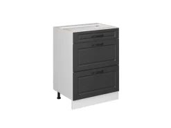 Küchenschränke<Vicco Küchenunterschrank R-Line Anthrazit Landhaus/Weiß 60 cm mit Schubladen ohne Arbeitsplatte
