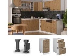 Vicco Küchenunterschrank R-Line Artisan-Eiche/Weiß 40 cm mit Schubladen ohne Arbeitsplatte< Küchenschränke
