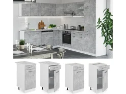 Hot Vicco Küchenunterschrank R-Line Schubladenschrank für die Küche /Weiß 40 cm AP Anthrazit Beton