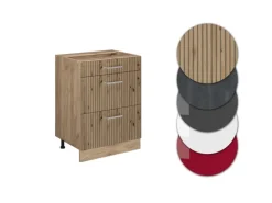 Küchenschränke<Vicco Küchenunterschrank R-Line Artisan-Eiche/Goldkraft Eiche 60 cm mit Schubladen ohne Arbeitsplatte