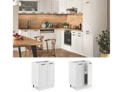 Sale Vicco Küchenunterschrank R-Line Küchenkommode Landhaus/ 60 cm AP Marmor Weiß