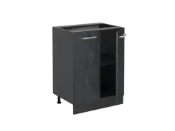 Sale Vicco Küchenunterschrank R-Line Schwarz Beton/Anthrazit 60 cm ohne Arbeitsplatte Beton Anthrazit