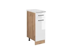 Kochfelder<Vicco Küchenunterschrank R-Line Schubladenschrank für die Küche Hochglanz 30 cm AP Marmor