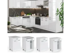 Vicco Küchenunterschrank R-Line Hochglanz/ 60 cm mit Schublade ohne Arbeitsplatte< Küchenschränke