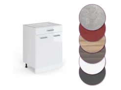Vicco Küchenunterschrank R-Line Hochglanz/ 60 cm mit Schublade ohne Arbeitsplatte< Küchenschränke