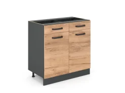 Best Vicco Küchenunterschrank R-Line Goldkraft 80 cm ohne Arbeitsplatte Eiche