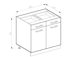 Best Vicco Küchenunterschrank R-Line Goldkraft 80 cm ohne Arbeitsplatte Eiche