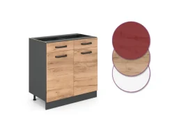 Best Vicco Küchenunterschrank R-Line Goldkraft 80 cm ohne Arbeitsplatte Eiche