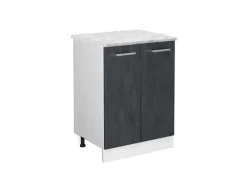 Kühlschränke<Vicco Küchenunterschrank R-Line Küchenkommode Schwarz Beton/Weiß 60 cm AP Marmor