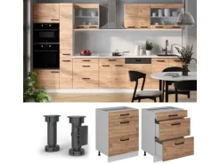 Vicco Küchenunterschrank R-Line Goldkraft 60 cm ohne Arbeitsplatte mit Weiß Korpus< Küchenschränke
