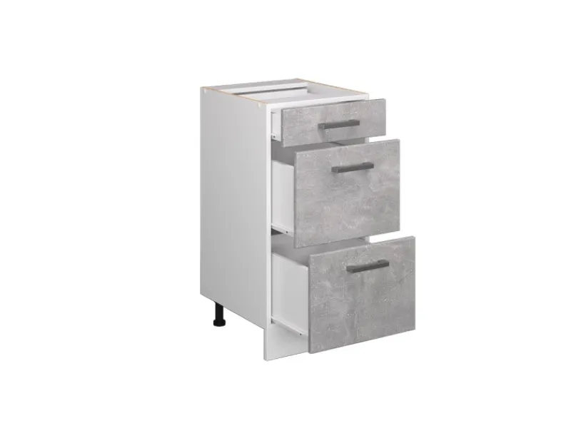 Vicco Küchenunterschrank R-Line /Weiß 40 cm mit Schubladen ohne Arbeitsplatte< Einbauküchen