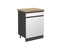 Vicco Küchenunterschrank R-Line Schubladenschrank für die Küche /Anthrazit 60 cm AP Eiche Weiß