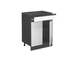 Vicco Küchenunterschrank R-Line Schubladenschrank für die Küche /Anthrazit 60 cm AP Eiche Weiß