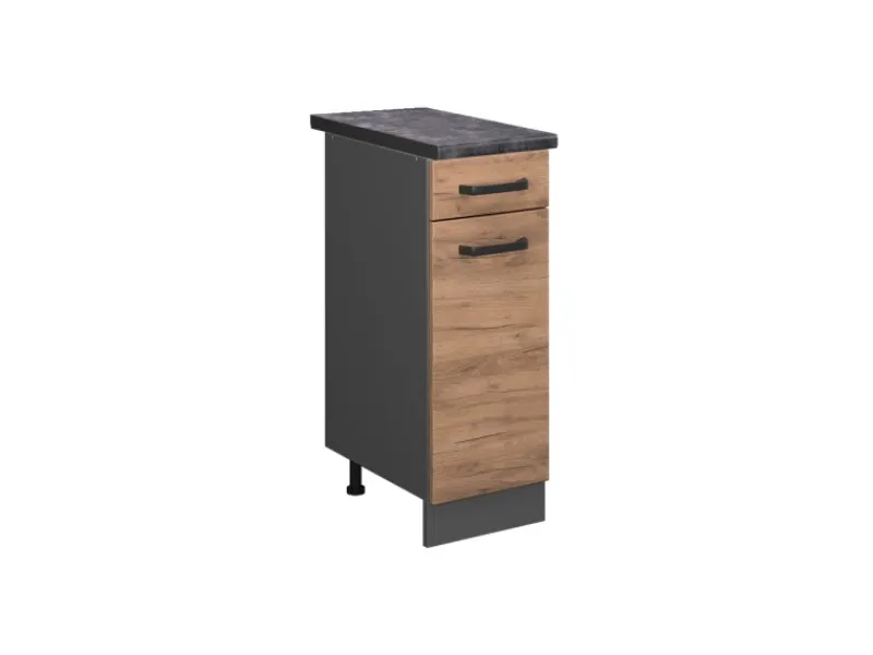Pfannen<Vicco Küchenunterschrank R-Line Goldkraft /Anthrazit 30 cm AP Anthrazit mit Anthrazit Korpus