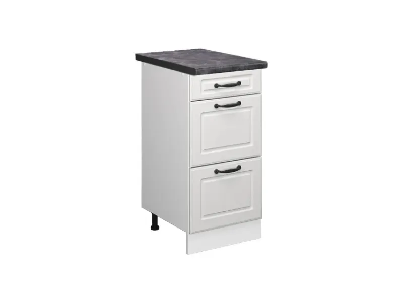 New Vicco Küchenunterschrank R-Line Landhaus/ 40 cm mit Schubladen AP Anthrazit Weiß