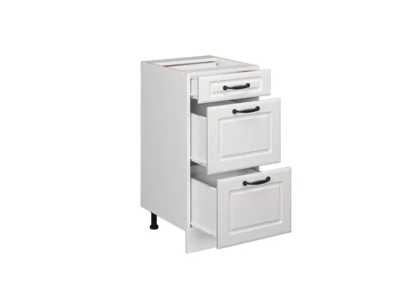 New Vicco Küchenunterschrank R-Line Landhaus/ 40 cm mit Schubladen AP Anthrazit Weiß