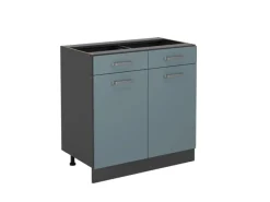 Vicco Küchenunterschrank R-Line Blau-Grau/Anthrazit 80 cm ohne Arbeitsplatte< Küchenschränke