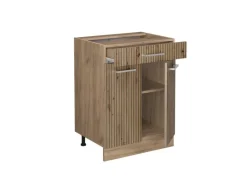 Vicco Küchenunterschrank R-Line Artisan-Eiche/Goldkraft Eiche 60 cm mit Schublade ohne Arbeitsplatte< Pfannen|Küchenschränke