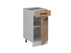 New Vicco Küchenunterschrank R-Line Goldkraft 40 cm ohne Arbeitsplatte mit Weiß Korpus Eiche