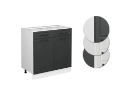 Küchenschränke<Vicco Küchenunterschrank R-Line Anthrazit Landhaus/Weiß 80 cm ohne Arbeitsplatte