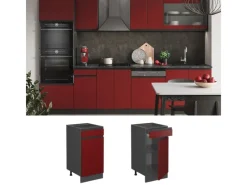 Best Vicco Küchenunterschrank R-Line Schubladenschrank für die Küche /Anthrazit 40 cm AP Eiche Rot