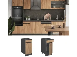 Vicco Küchenunterschrank R-Line Goldkraft /Anthrazit 40 cm J-Shape ohne Arbeitsplatte< Küchenschränke