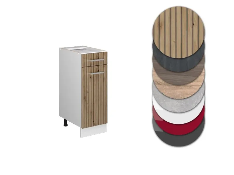 Vicco Küchenunterschrank R-Line Schubladenschrank für die Küche Artisan-Eiche/Weiß 30 cm AP Eiche< Küchenschränke