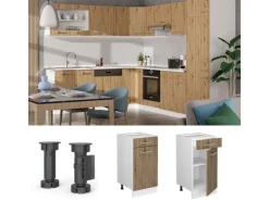 Outlet Vicco Küchenunterschrank R-Line Artisan-Eiche/Weiß 40 cm AP Anthrazit Artisan Eiche