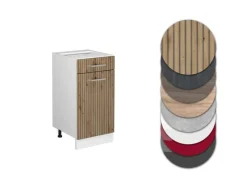 Outlet Vicco Küchenunterschrank R-Line Artisan-Eiche/Weiß 40 cm AP Anthrazit Artisan Eiche