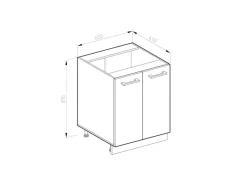 Best Vicco Küchenunterschrank R-Line Küchenkommode Hochglanz/Anthrazit AP Marmor Weiß