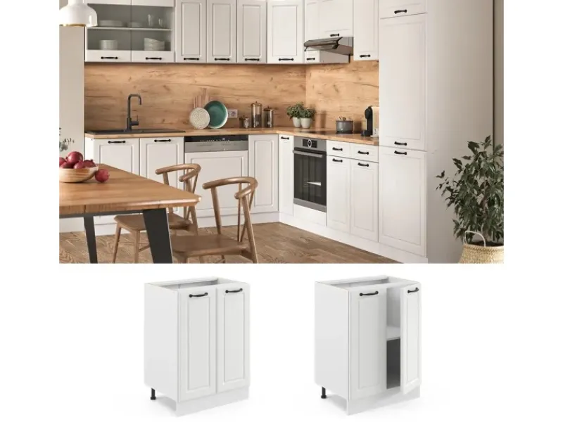 Hot Vicco Küchenunterschrank R-Line Landhaus/ 60 cm ohne Arbeitsplatte Weiß