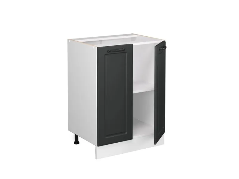 Vicco Küchenunterschrank R-Line Anthrazit Landhaus/Weiß 60 cm AP Eiche< Küchenschränke
