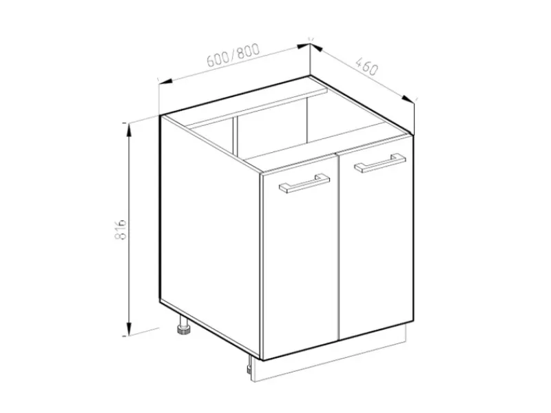Vicco Küchenunterschrank R-Line Anthrazit Landhaus/Weiß 60 cm AP Eiche< Küchenschränke
