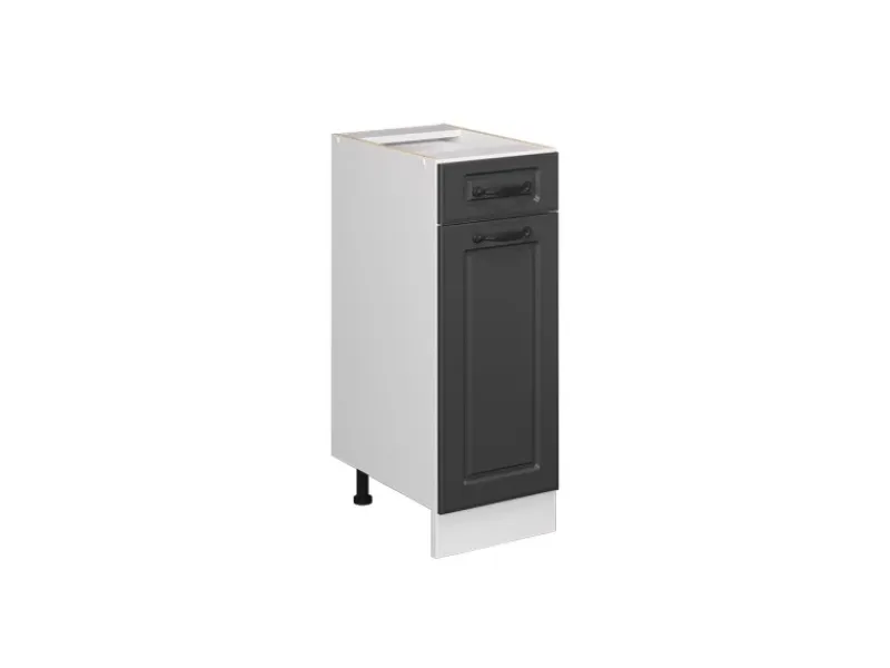 Outlet Vicco Küchenunterschrank R-Line Anthrazit Landhaus/Weiß 30 cm ohne Arbeitsplatte Anthrazitgrau