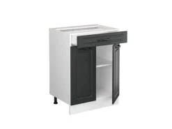 Küchenschränke<Vicco Küchenunterschrank R-Line Anthrazit Landhaus/Weiß 60 cm mit Schublade ohne Arbeitsplatte