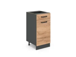 Küchenschränke<Vicco Küchenunterschrank R-Line Goldkraft /Anthrazit 40 cm ohne Arbeitsplatte