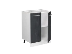 New Vicco Küchenunterschrank R-Line Schwarz Beton/Weiß 60 cm AP Anthrazit Beton Anthrazit