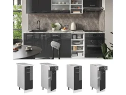 Vicco Küchenunterschrank R-Line Hochglanz/Weiß 30 cm AP Eiche< Küchenschränke