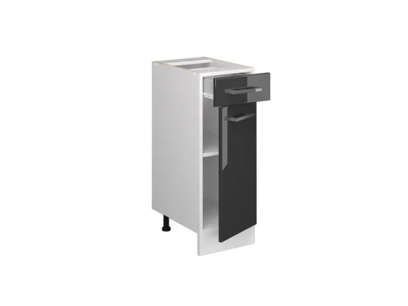 Vicco Küchenunterschrank R-Line Hochglanz/Weiß 30 cm AP Eiche< Küchenschränke