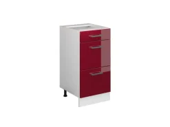 Vicco Küchenunterschrank R-Line Bordeaux Hochglanz/Weiß 40 cm mit Schubladen ohne Arbeitsplatte< Küchenschränke